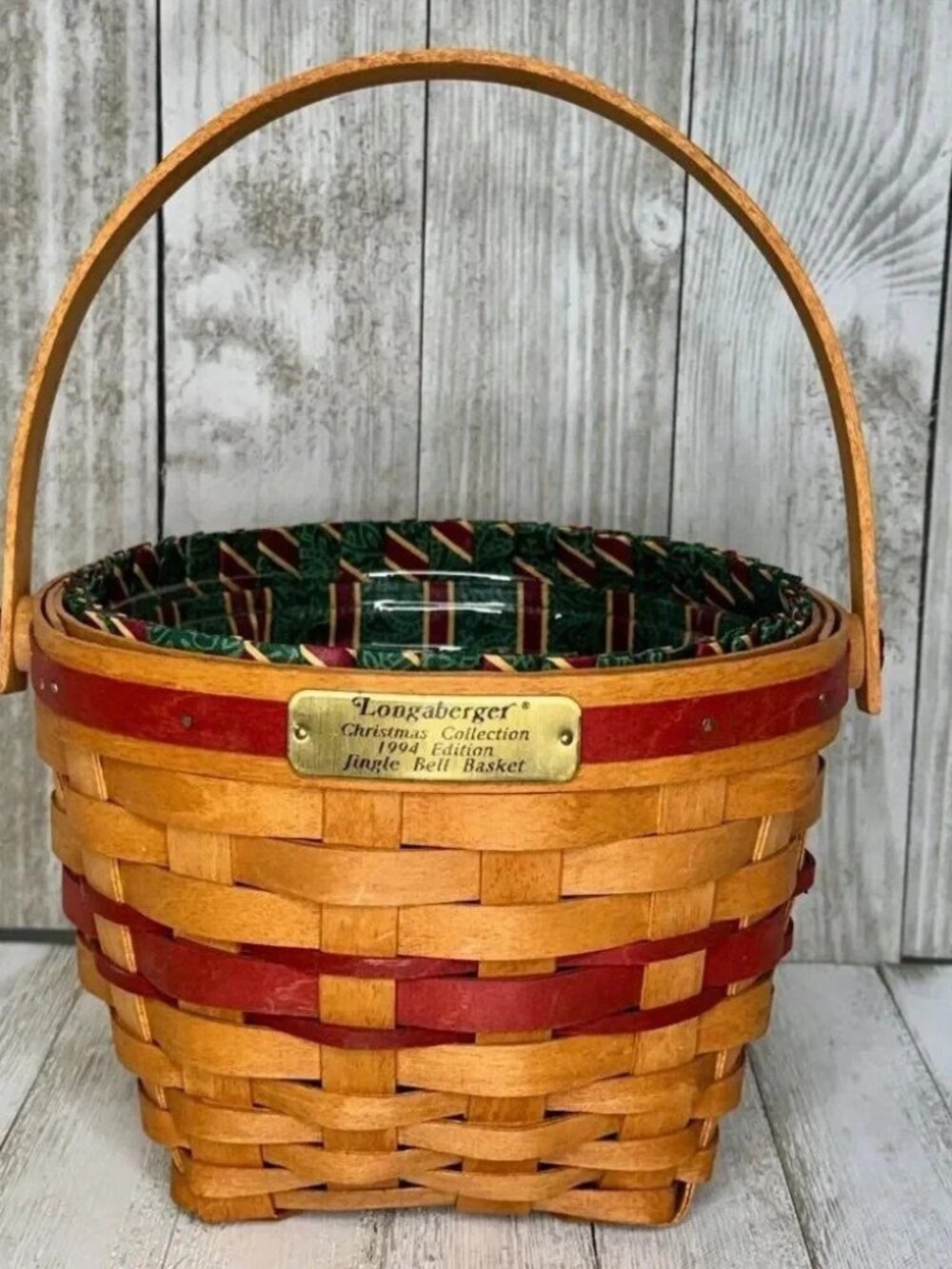 Longaberger Christmas Collection 1994 Ed. Jingle Bell Basket Combo